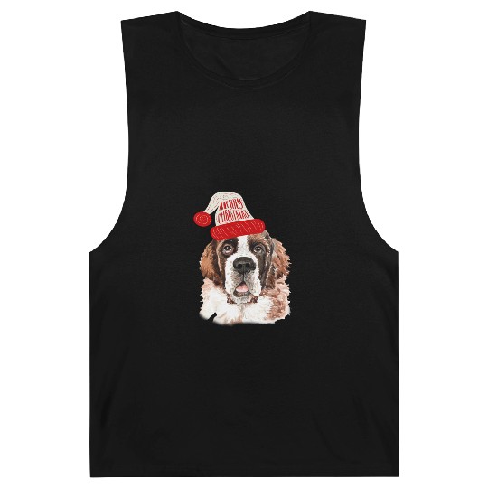 Black Base Saint Bernard Christmas Gift for Dog Barnard Tanks
