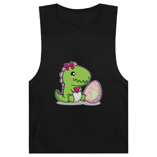 Big sister Cute dino with egg siblings boy girl Barnard Tanks