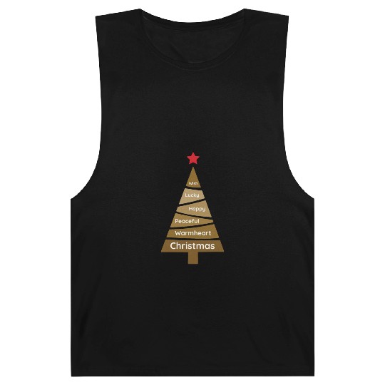 Minimalist Copper Brown Christmas Pine Barnard Tanks