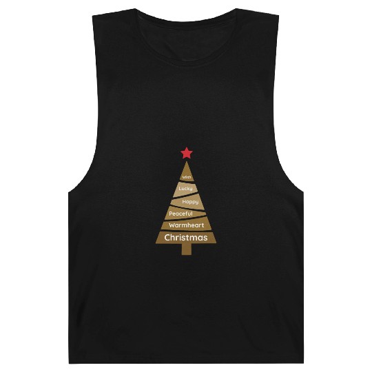 Minimalist Copper Brown Christmas Pine Barnard Tanks