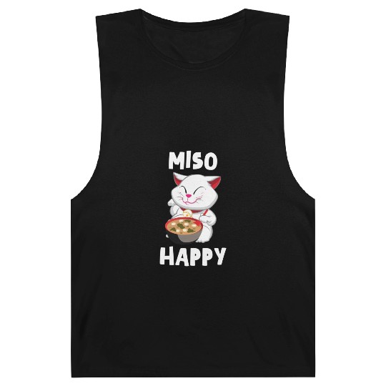 Miso Happy Funny Japanese Cat Miso Barnard Tanks