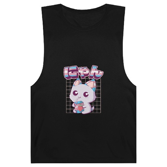 Transgender Pride Kawaii Cat Strawberry Milk Trans Barnard Tanks