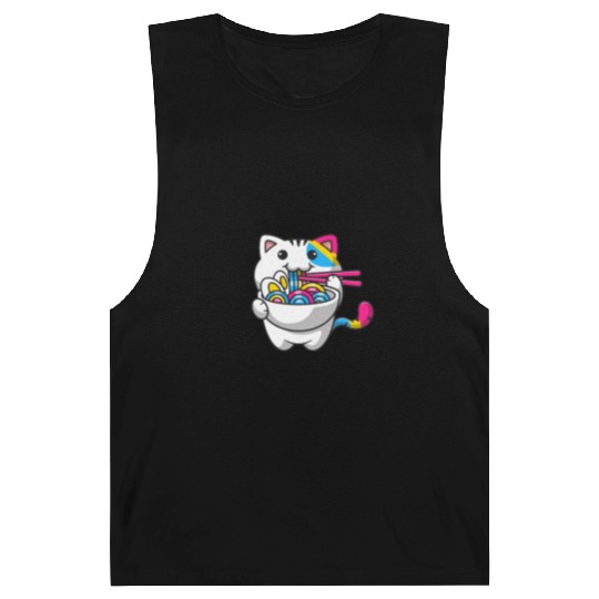 Pansexual Pride Kawaii Cat Ramen Noodles Pansexual Barnard Tanks