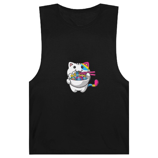 Pansexual Pride Kawaii Cat Ramen Noodles Pansexual Barnard Tanks