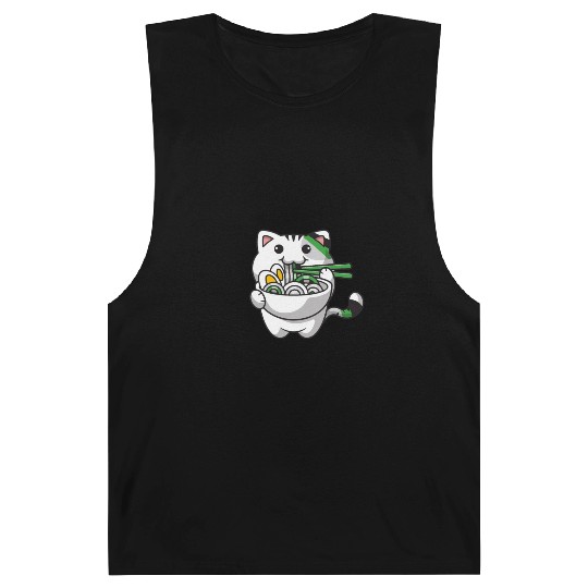 Demiromantic Pride Kawaii Cat Ramen Noodles Barnard Tanks