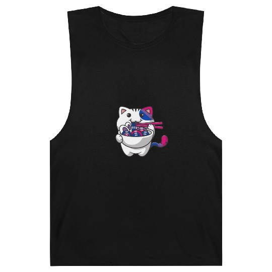 Bisexual Pride Bi Kawaii Cat Ramen Noodles Bisexua Barnard Tanks