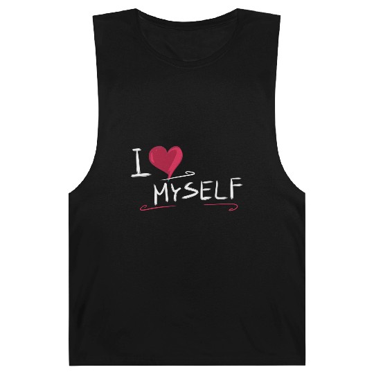 i love me heart text saying Barnard Tanks
