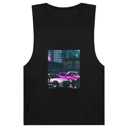 Vaporwave Car Synthwave City Barnard Tanks