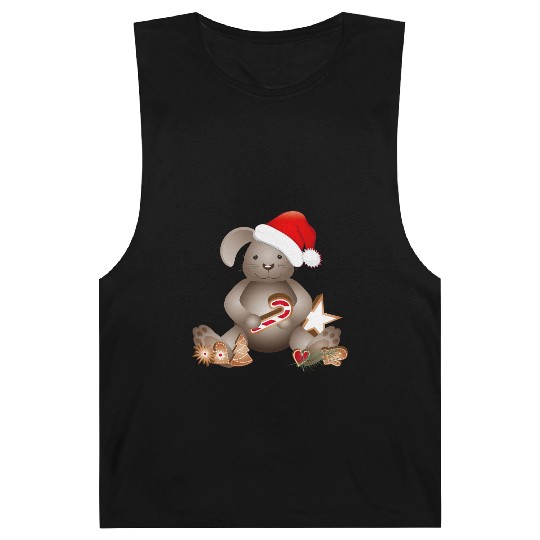 sweet bunny for christmas with santa hat Barnard Tanks