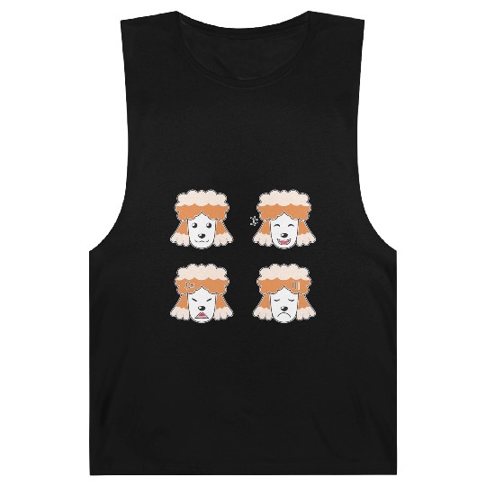 Funny Poodle Dog Cartoon Faces Barnard Tanks