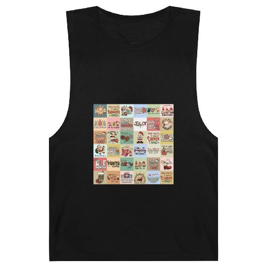 Christmas Patchwork Vintage Pattern Barnard Tanks