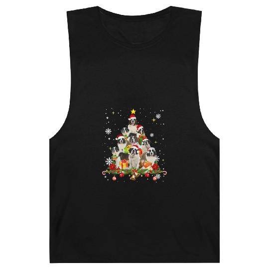 Saint Bernard Christmas Tree Funny Christmas Barnard Tanks