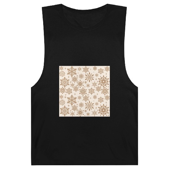 Beige Snowflakes Christmas Pattern Barnard Tanks