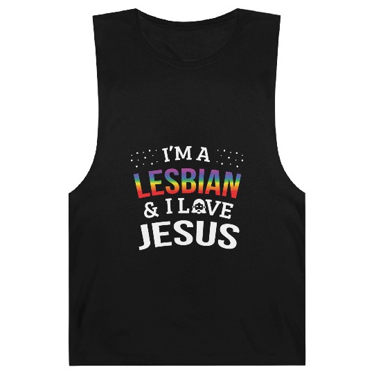 LGBT Gay Pride Lesbian I'm a Lesbian I Love Jesus Barnard Tanks