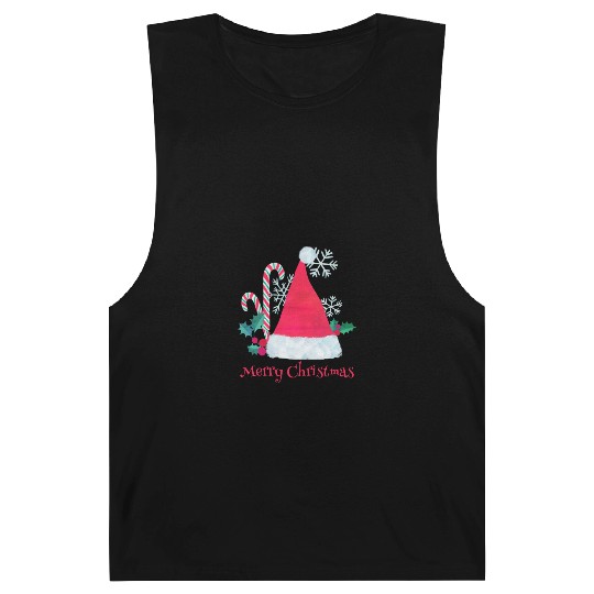 Santa Hat and Candy Canes for Christmas Barnard Tanks