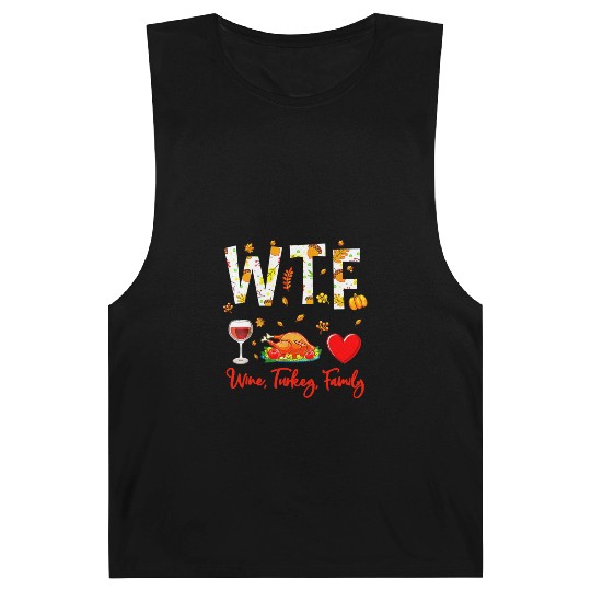 Wine Turkey Family WTF Funny Thanksgiving Barnard Tanks