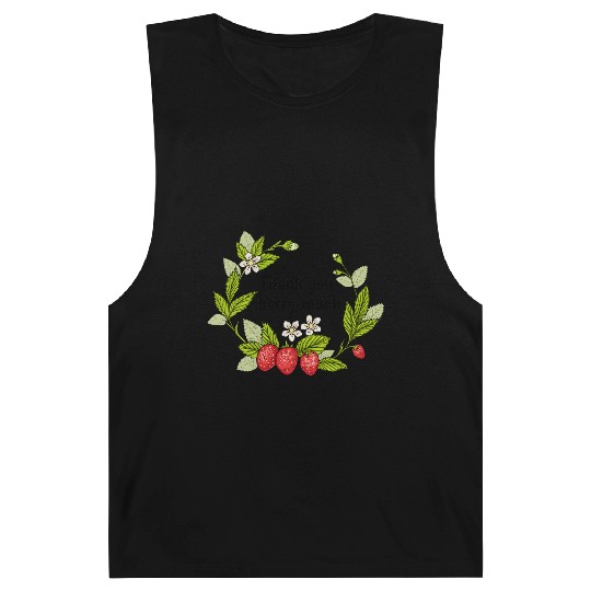 Thank you berry much, cute pun with strawberry Barnard Tanks