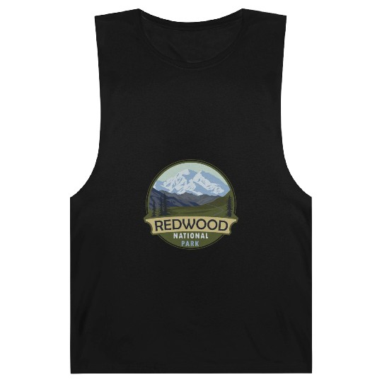 Cool Vintage Retro Redwood National Park Mountain Barnard Tanks