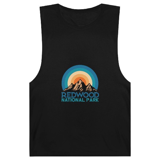 Cool Vintage Retro Redwood National Park Mountain Barnard Tanks