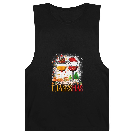 Merry Thanksmas Santa Hat Thanksgiving Christmas Barnard Tanks