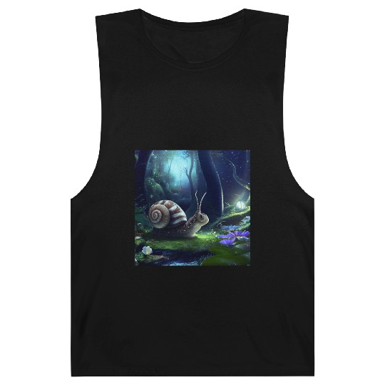 Sweet Surprised Snail at night by Lantern Light Barnard Tanks