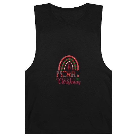 Xmas Merry Christmas Buffalo Plaid Fir Tree Barnard Tanks