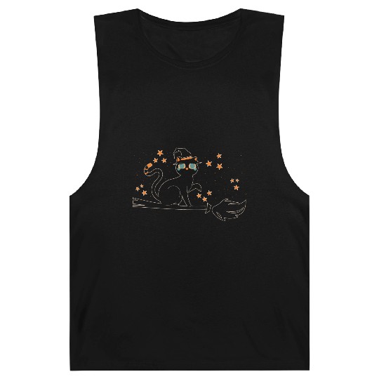 Halloween Witch Cat Lover Barnard Tanks