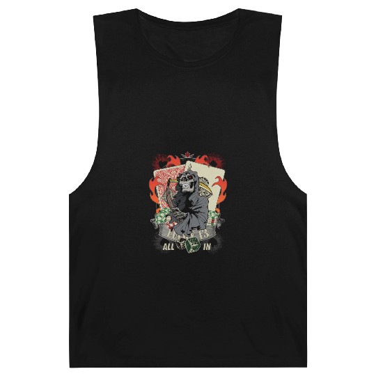 All in Poker Lucky 13 Skull gift Barnard Tanks