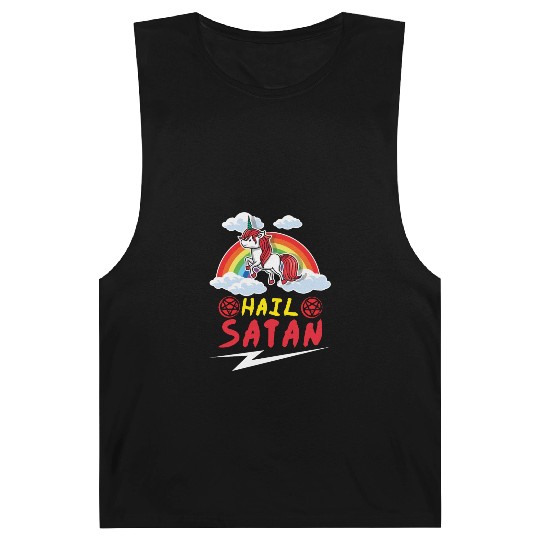 Satan Unicorn Rainbow Metal Music Lover Rock Barnard Tanks