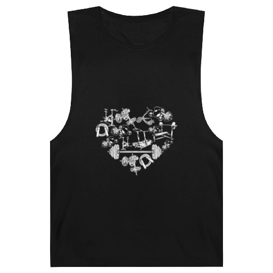 Fitness Working Gym Out Heart Valentine Day Gymer Barnard Tanks