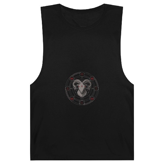 Satanic evil GOAT Design Barnard Tanks