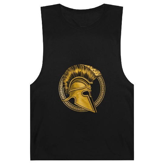 Gold Gladiator Sparta Greek Gym Workout Barnard Tanks