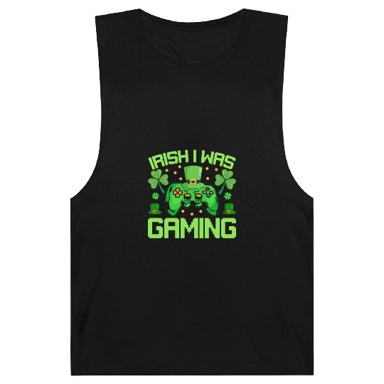 Irish I Was Gaming Funny St Patricks Day Gamer Boy Barnard Tanks