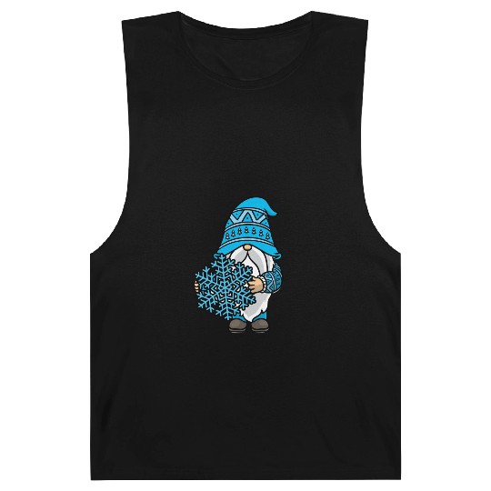 Blue Christmas Gnome Snowflake Winter Xmas Santa Barnard Tanks