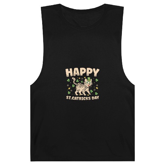 Happy St. Catricks Day Cat Lover St. Patricks Day Barnard Tanks
