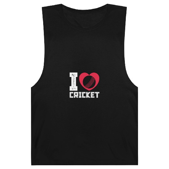 I Love Heart Cricket Barnard Tanks