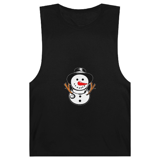 Cute Snowman With Carrot Nose And Hat Barnard Tanks