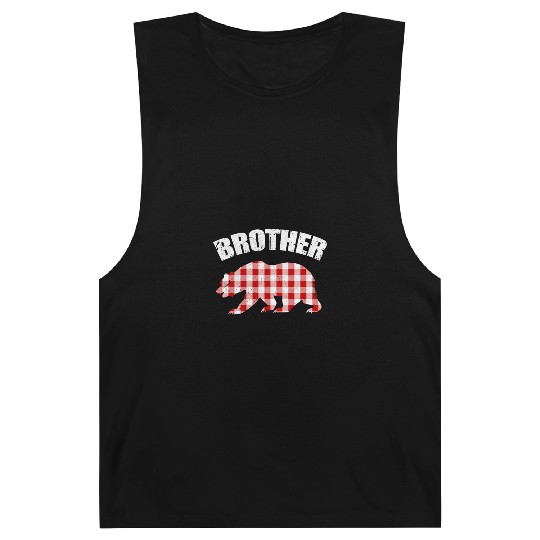 Brother Birthday Plaid Bear Barnard Tanks