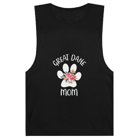 Great Dane Mom Dog Paw For Her Pet Lover Barnard Tanks
