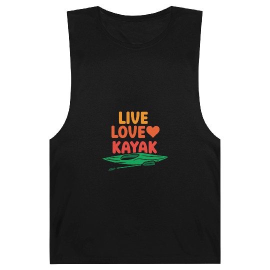 Live Love Kayak Hobby Kayakist Kayaking Lover Barnard Tanks