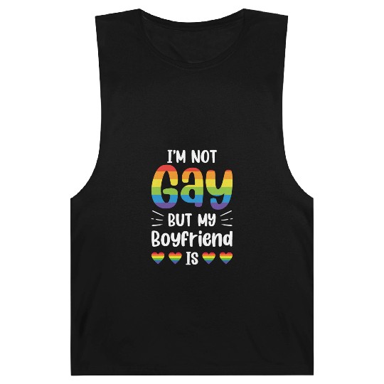 I'm Not Gay But My Boyfriend Is Funny Gay Couple Barnard Tanks