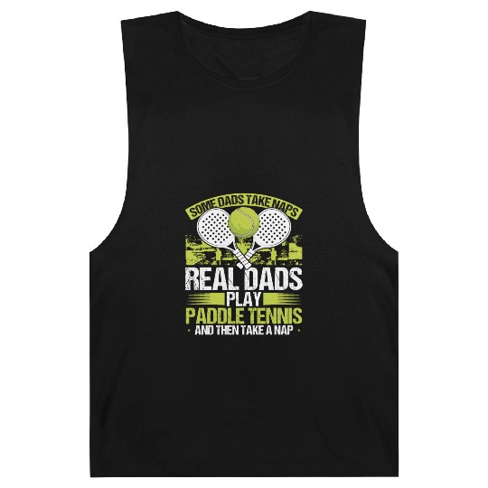 Paddle Tennis Player Match Dad Papa Fathers Day Barnard Tanks