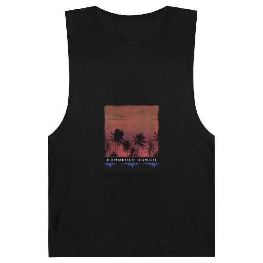 Honolulu Oahu Hawaii Vacation Souvenir Palm Tree Barnard Tanks