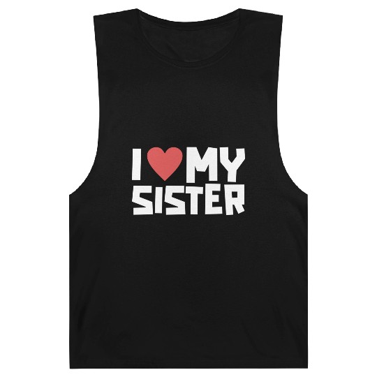 I Love My Sister Funny Siblings Day Gifts Cute Red Barnard Tanks