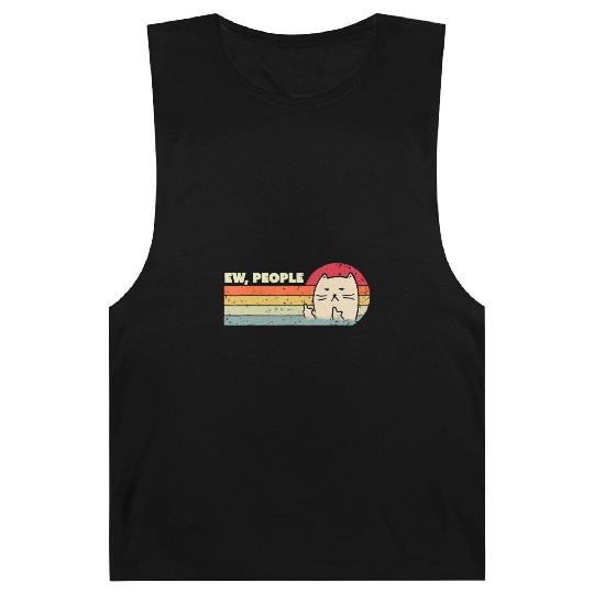 Retro Style Ew, People Barnard Tanks Funny Cat
