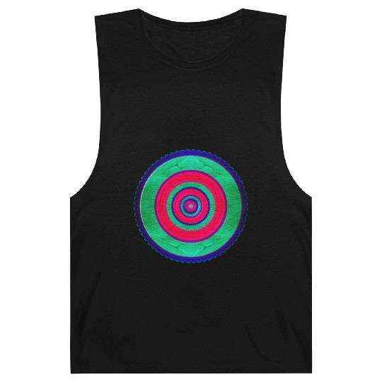 Green-Pink Circle Geometric Pattern Barnard Tanks