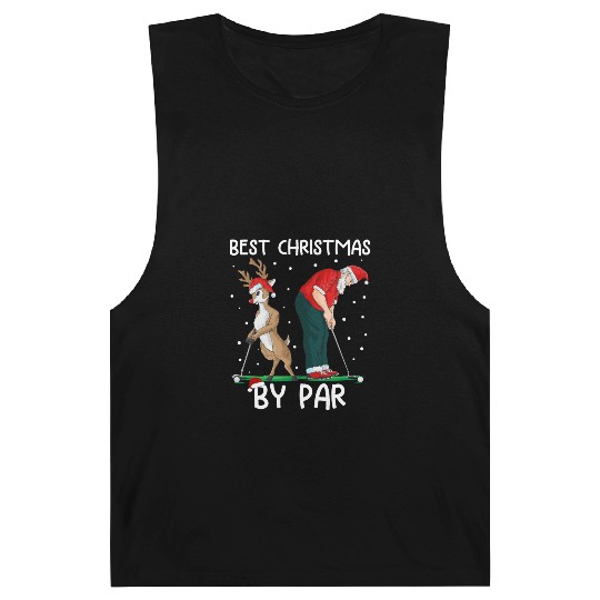 Golf Reindeer Golfer Christmas Santa Claus Golfing Barnard Tanks