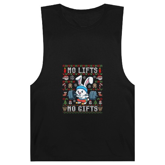 Funny No Lifts No Gifts Ugly Christmas Workout Barnard Tanks