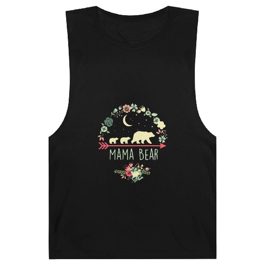 Floral Mama Bear With 2 Cubs Barnard Tanks