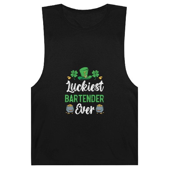 Luckiest Bartender Ever St. Patrick's Saint Pattys Barnard Tanks